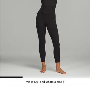 Lululemon align black ribbed Full-Length Bodysuit, size 6